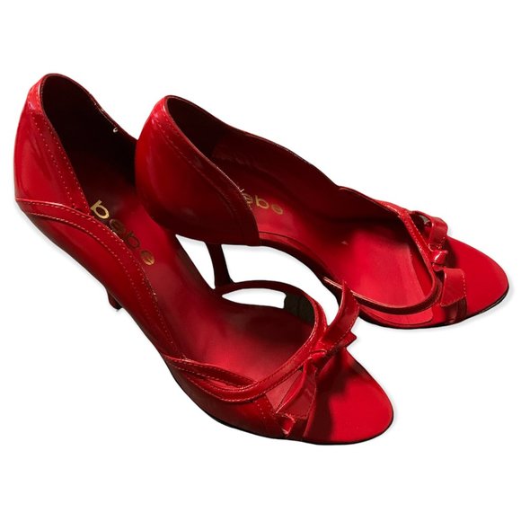 BEBE | Red Roseanna 94064-RED-6 Kitten Heel w/ Bow | 6 - Picture 5 of 13